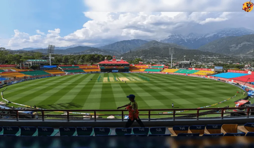 HPCA Stadium: Himachal Pradesh Cricket Association Stadium, Pitch Report, Records, Stats & Boundary Length 10 The HPCA Stadium in Dharamshala, Himachal Pradesh, is one of the most stunning cricket grounds in the world. The list of praising words is endless as soon as one steps onto India's most breathtaking cricket stadium. The Himachal Pradesh Cricket Association Stadium is situated in Dharamsala and has a capacity of 23,000 spectators. The Dhauladhar hill range, a small, sparkling green plate, forms the snow-capped background of the stadium. HPCA Stadium Photos