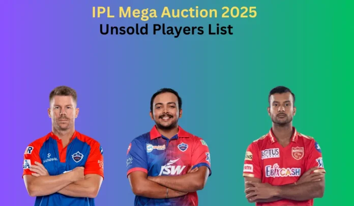 Mega Auction IPL 2025 Unsold Players List