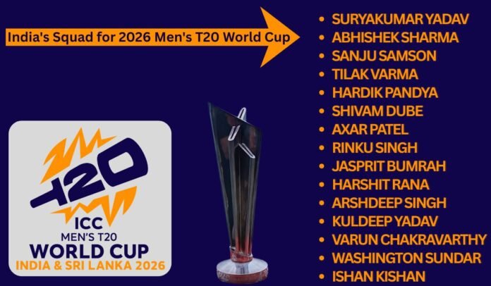 India's Squad for 2026 Men's T20 World Cup